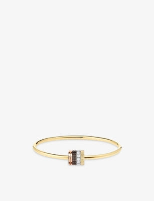 Boucheron Quatre Classique Large 18ct Yellow-Gold, White-Gold, Pink-Gold, PVD and 0.35ct Diamond Bracelet