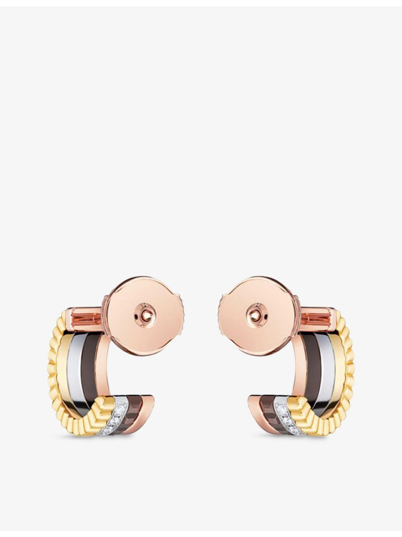 Boucheron Quatre Classique Mini diamond hoop earrings in 18ct gold, British product