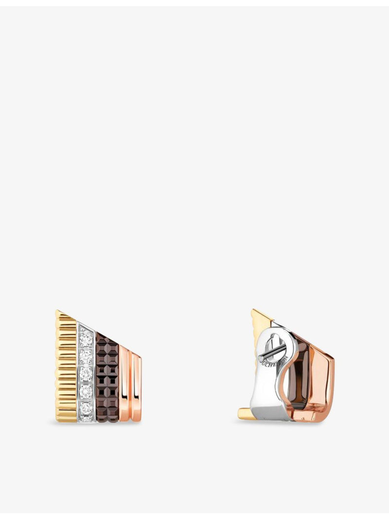Boucheron Quatre Classique diamond stud earrings 18ct gold, imported from the UK