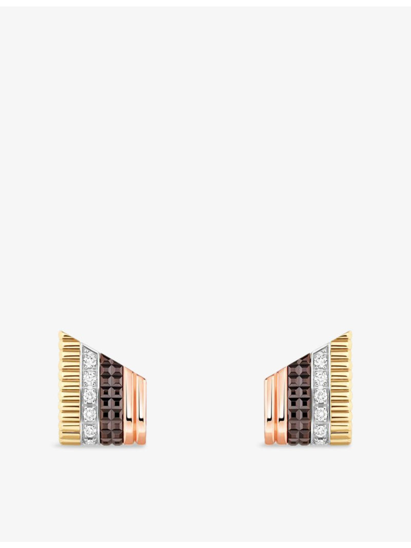Boucheron Quatre Classique diamond stud earrings 18ct gold, imported from the UK