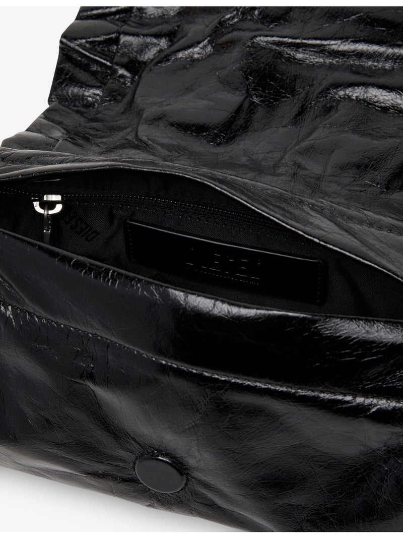 Diesel Scrunch-D leather shoulder bag 37cm (British brand)