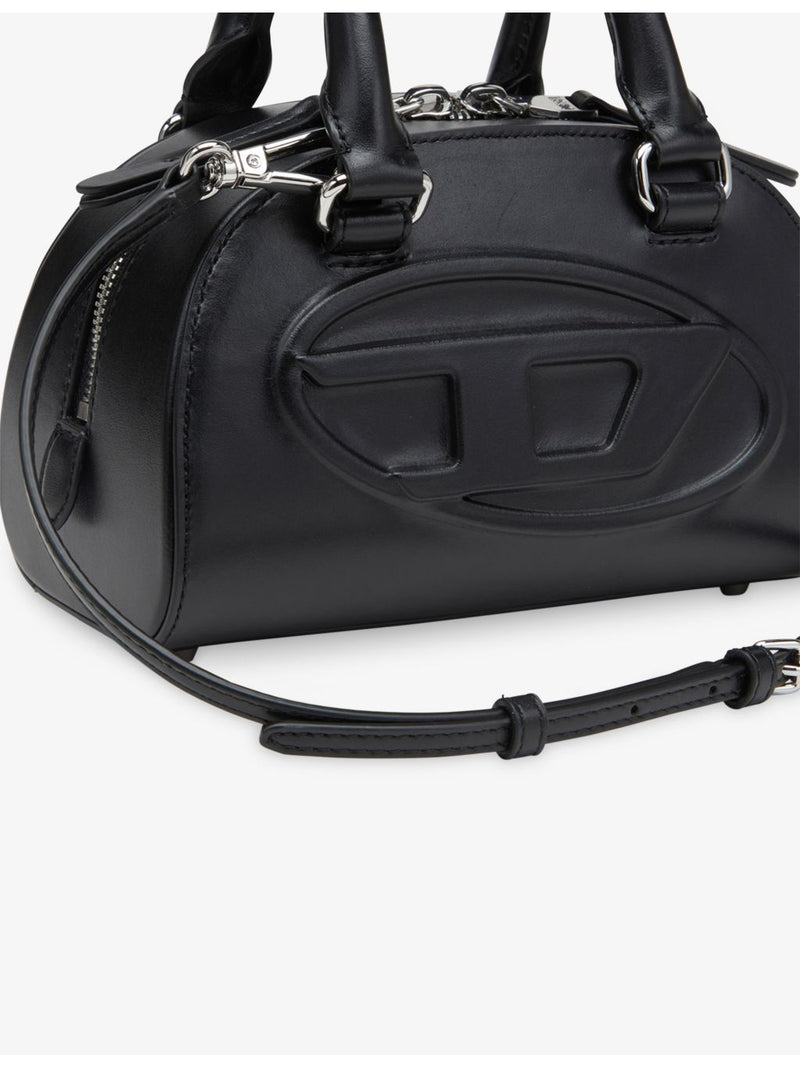 Diesel leather cross-body bag with curved dome shape, UK version