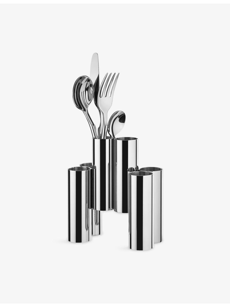 Alessi Canale six-piece stainless steel cutlery holder, imported from the UK
