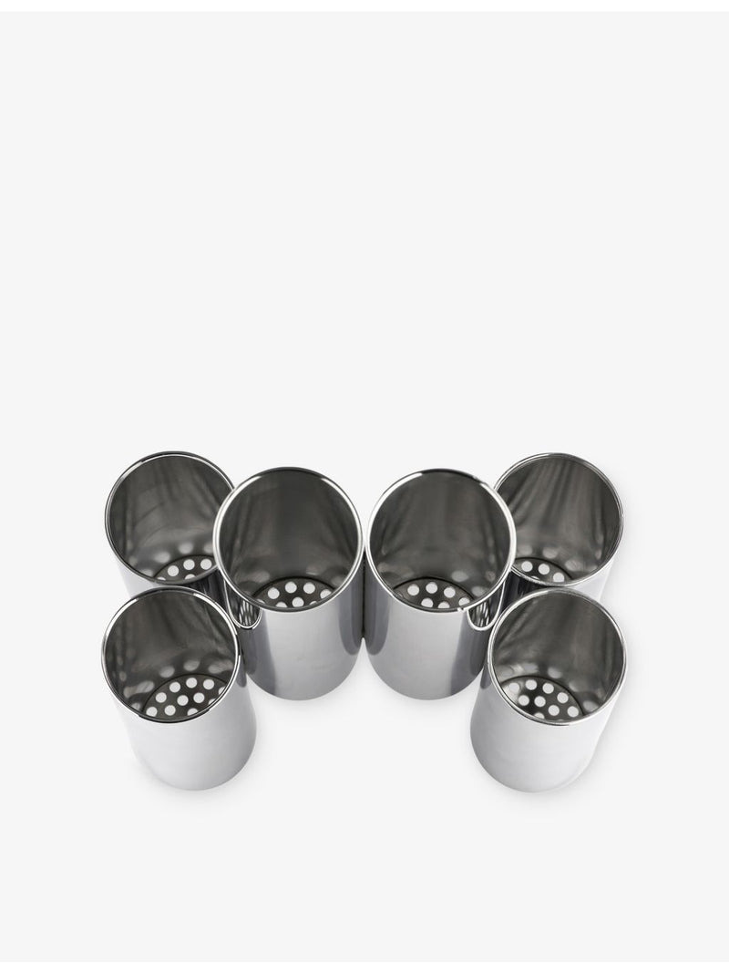 Alessi Canale six-piece stainless steel cutlery holder, imported from the UK