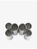 Alessi Canale six-piece stainless steel cutlery holder, imported from the UK