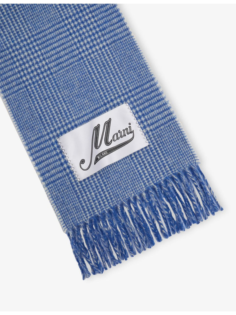 Marni checked Prince of Wales wool-blend scarf 220cm, UK version