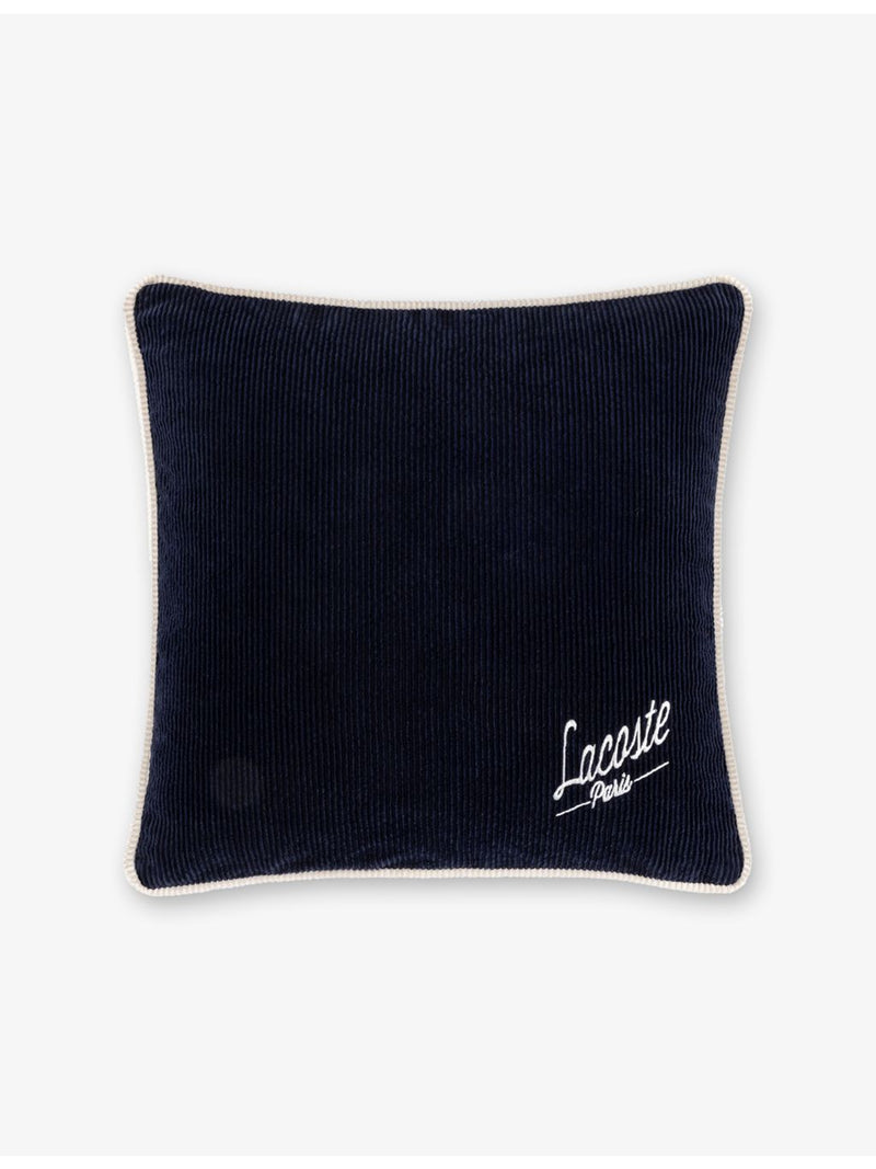 Lacoste square cotton-velvet cushion cover 45cm, UK version