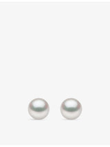 selfridges Yoko London 18ct White Gold Round Pearl Stud Earrings- Buy online at McGrocer
