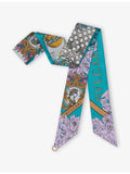 Bvlgari Heritage Alchemist slim silk scarf 120cm, imported from the UK