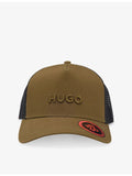 HUGO cotton-twill mesh trucker hat, imported from the UK