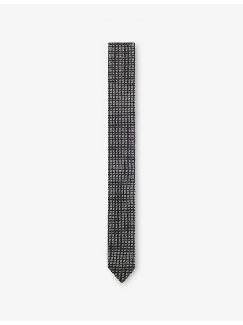 HUGO jacquard-pattern silk tie 148cm (British brand)