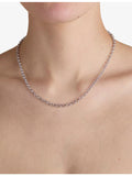 Astrid & Miyu rhodium-plated brass rolo chain necklace 45cm, UK version