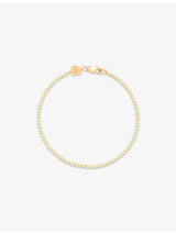 selfridges Astrid and Miyu 18ct Yellow Gold-Plated Brass Tennis Chain Bracelet with Green Cubic Zirconia- Buy online at McGrocer