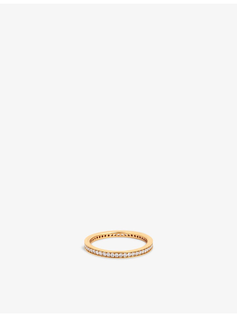 Astrid and Miyu yellow gold-plated sterling silver cubic zirconia ring, UK version