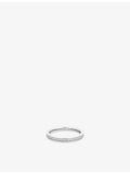 Astrid and Miyu rhodium-plated sterling silver ring with cubic zirconia - British product