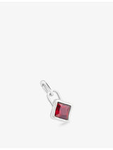 selfridges Astrid and Miyu January Birthstone Rhodium-Plated Sterling-Silver and Garnet Charm- Buy online at McGrocer