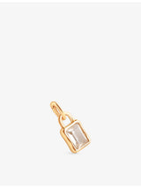 selfridges Astrid & Miyu April 18ct Yellow Gold-Plated Sterling Silver Birthstone Charm- Buy online at McGrocer