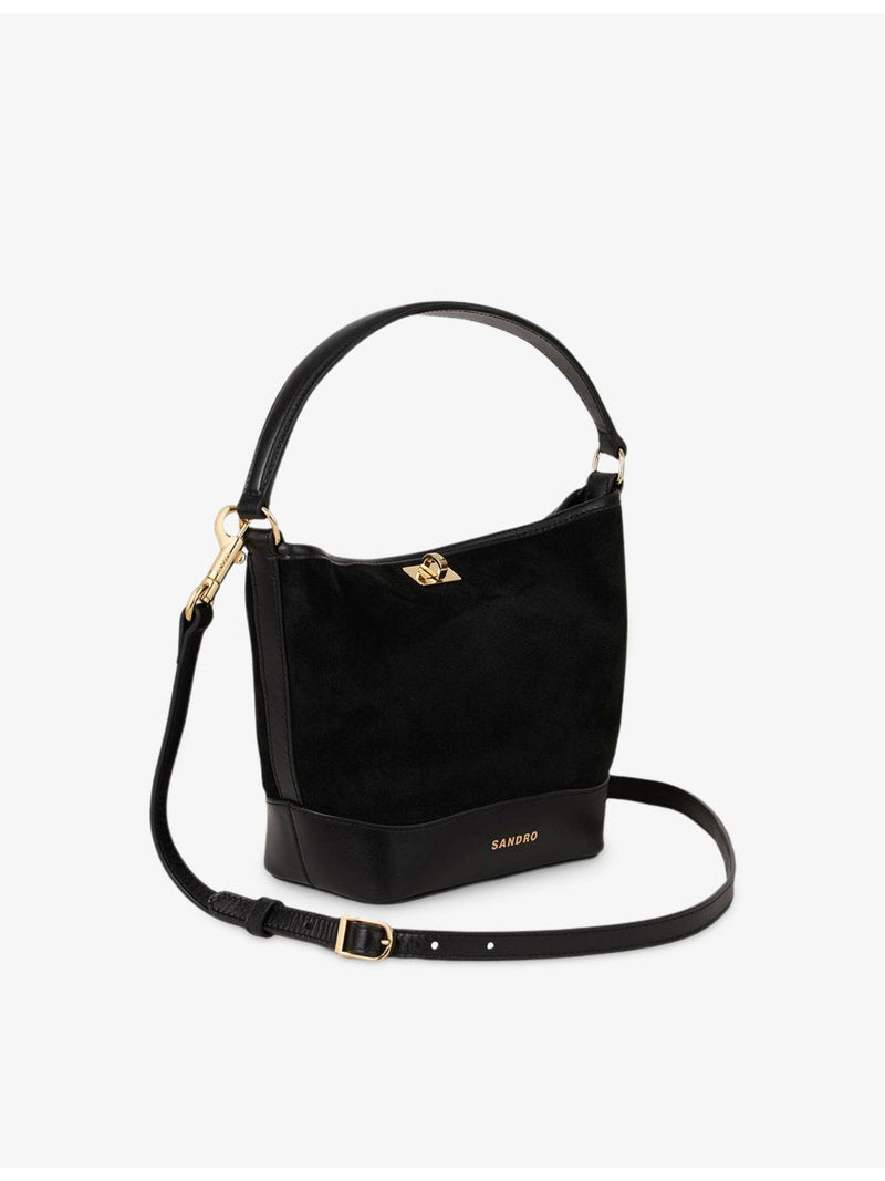 Tangoso small suede leather bucket bag, imported from the UK