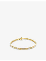 selfridges CARAT London Kayla Tennis Bracelet in 18ct Yellow Gold Vermeil and Cubic Zirconia, 18cm- Buy online at McGrocer