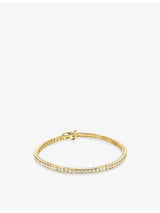 selfridges CARAT London Kayla Yellow Gold Vermeil and Cubic Zirconia Tennis Bracelet 16cm- Buy online at McGrocer