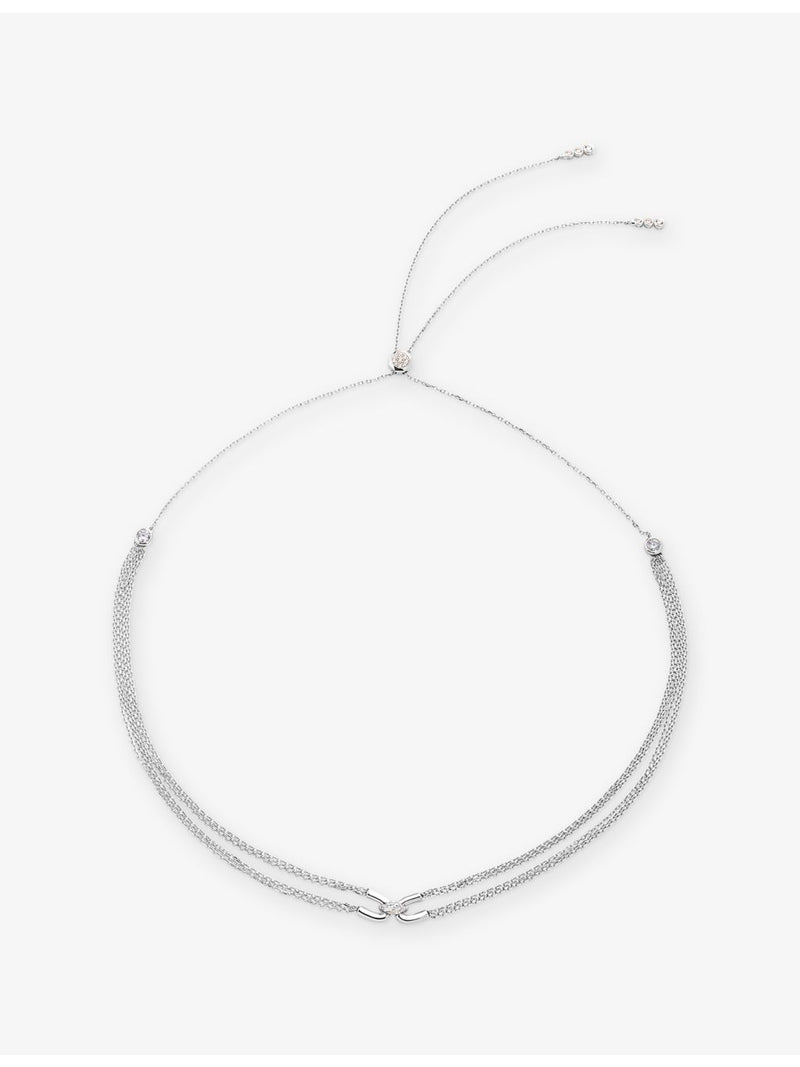 CARAT London sterling silver cubic zirconia necklace 40cm (British brand)