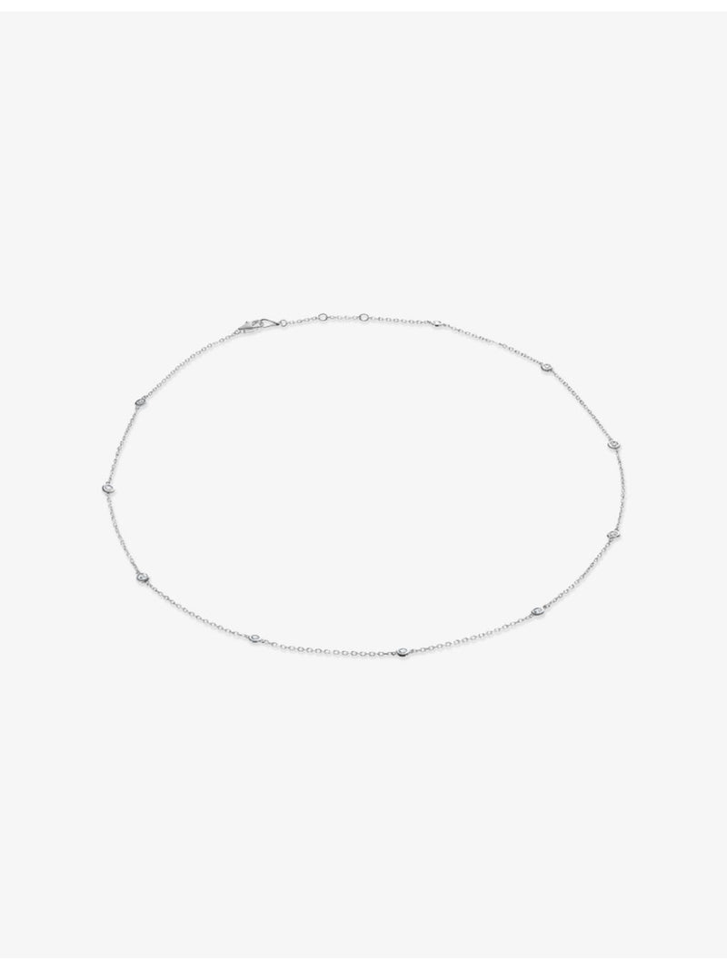 CARAT London Petra sterling silver cubic zirconia necklace 60cm (British brand)