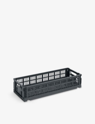 HAY oblong stackable plastic crate 34.5cm - British product