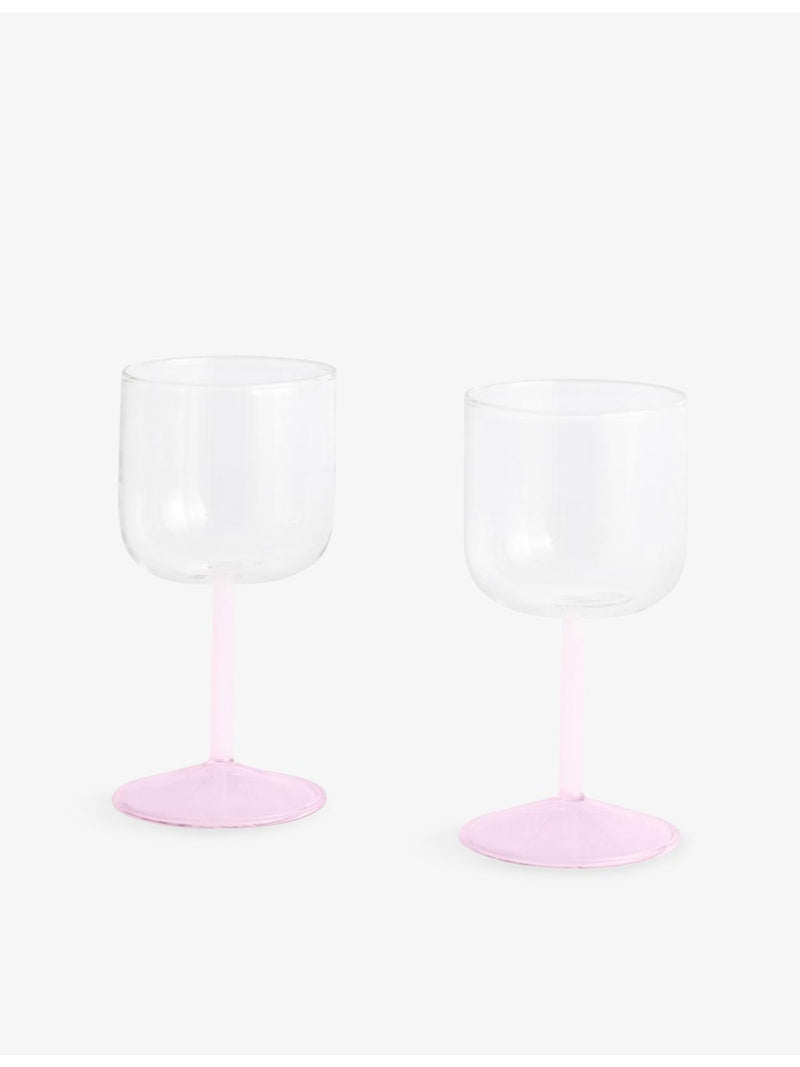 HAY tinted borosilicate wine glasses set of two, imported from the UK