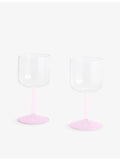 HAY tinted borosilicate wine glasses set of two, imported from the UK