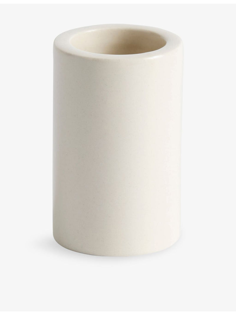 HAY stoneware toothbrush holder cylindrical glazed design, imported from the UK
