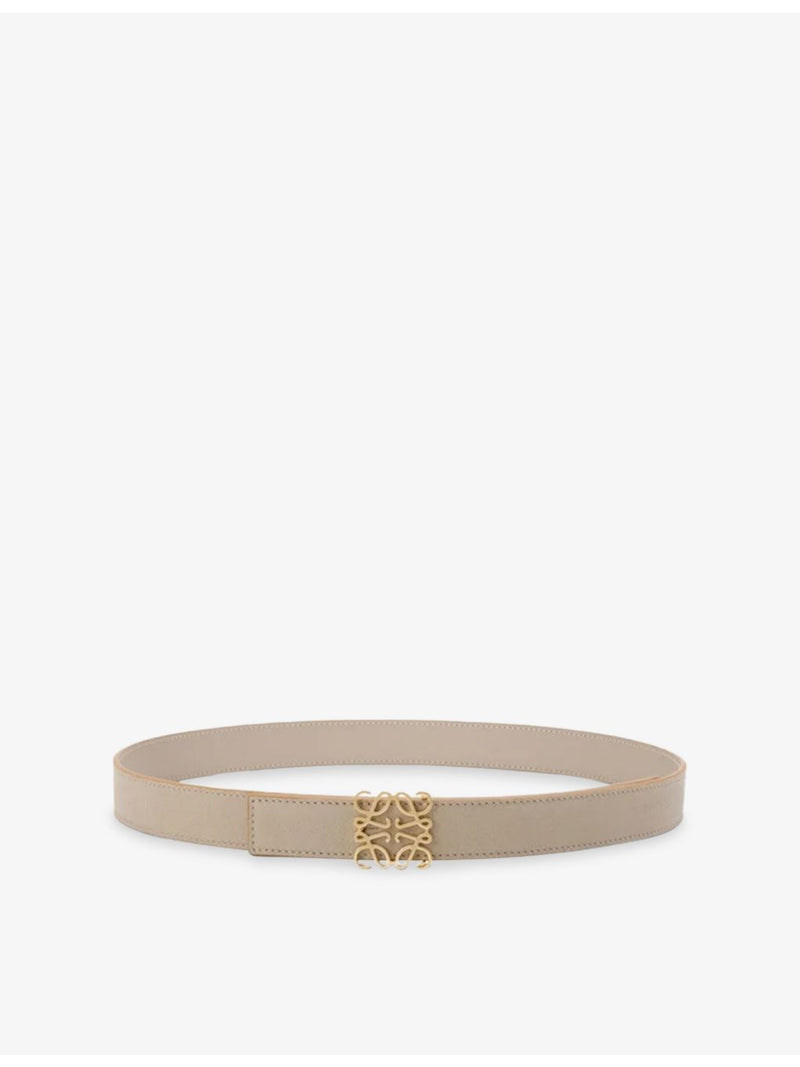 Loewe Anagram reversible leather belt with gold buckle (British brand)