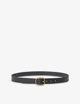 Loewe Rounded-Buckle Leather Belt 3cm