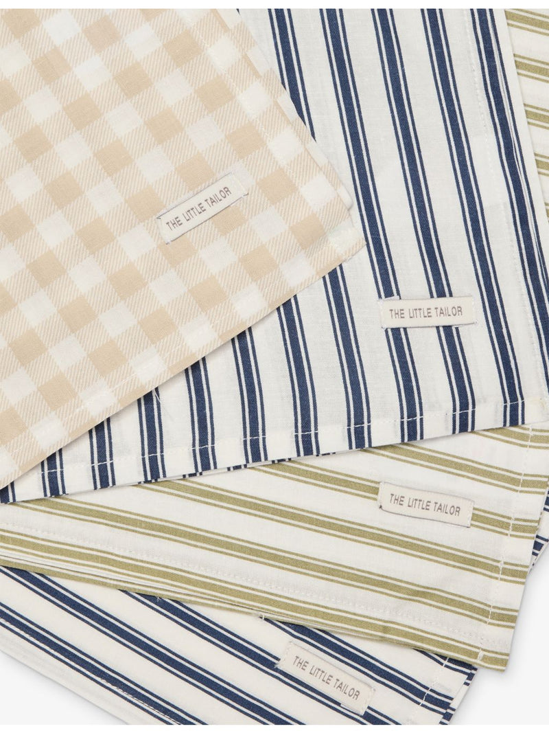 The Little Tailor cotton muslin cloths 60cm striped and check-print - British product