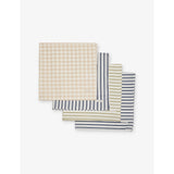 selfridges The Little Tailor Striped Check-Print Four-Piece Cotton Muslin Cloth Set (60cm x 60cm)- Buy online at McGrocer