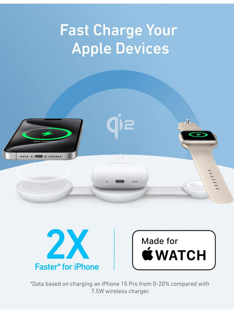 Anker MagGo 3-in-1 foldable wireless charging station (British brand)