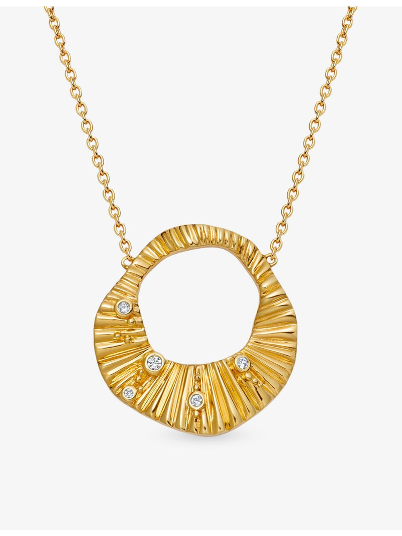Astley Clarke gold and white sapphire pendant necklace, imported from the UK