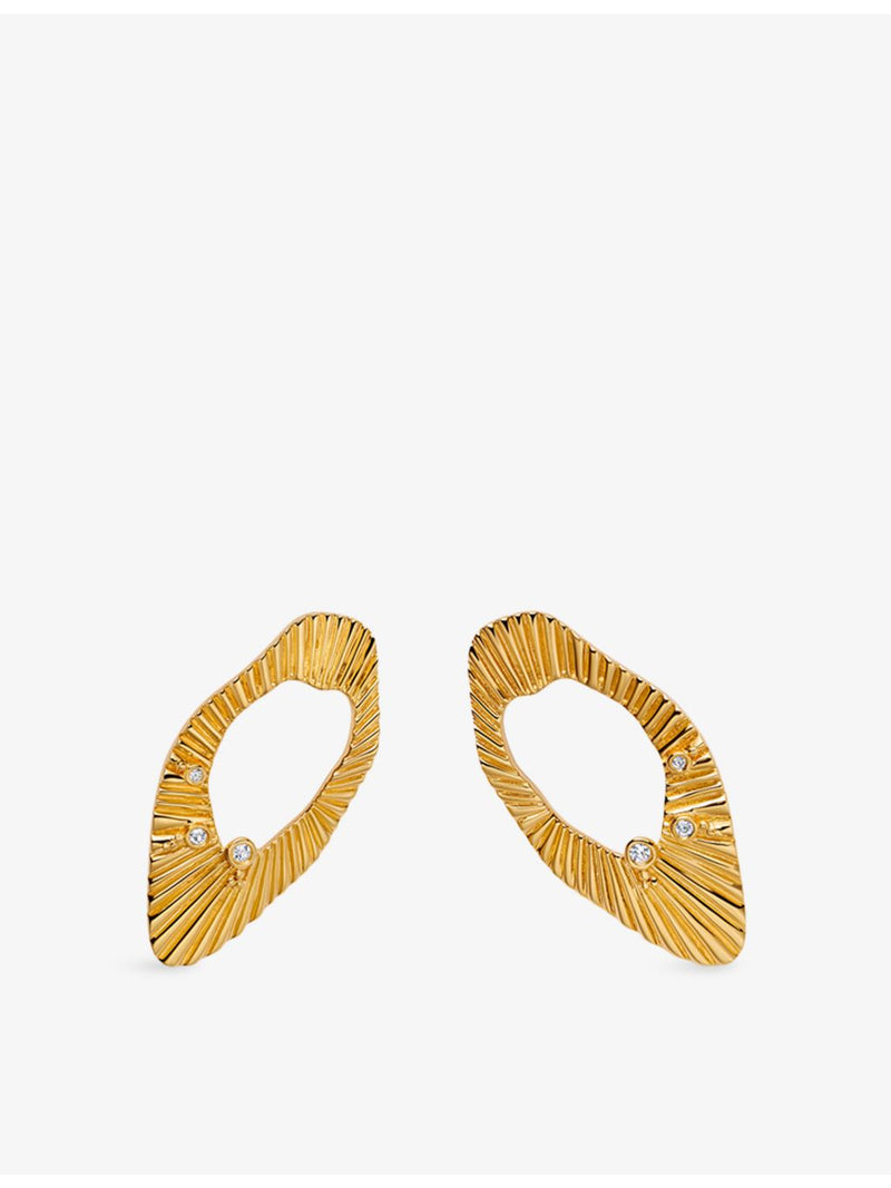 Astley Clarke Raye sapphire stud earrings 18ct gold plated - British product