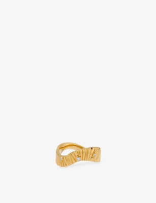 Astley Clarke Raye 18ct Yellow Gold Vermeil and Lab-Grown White Sapphire Ring
