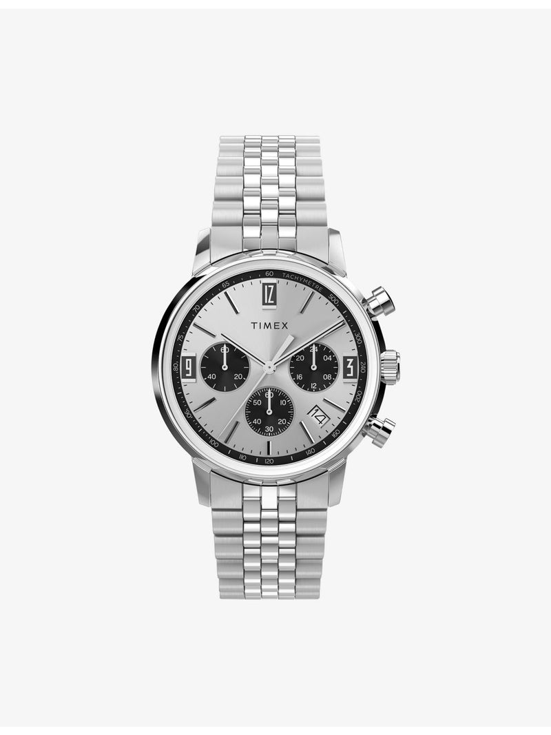 Timex Marlin chronograph tachymeter stainless steel watch 40mm, imported from the UK