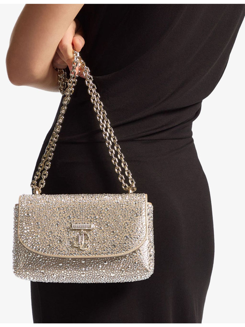 Jimmy Choo Curve rhinestone suede cross body bag 19cm wide (British brand)