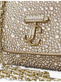 Jimmy Choo Curve rhinestone suede cross body bag 19cm wide (British brand)