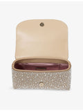 Jimmy Choo Curve rhinestone suede cross body bag 19cm wide (British brand)