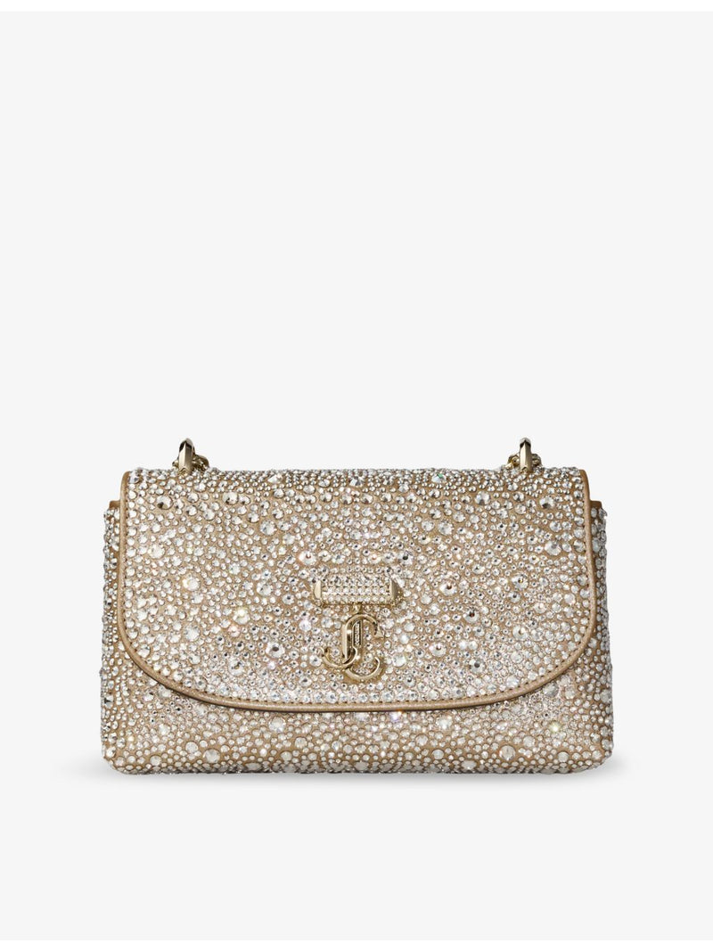 Jimmy Choo Curve rhinestone suede cross body bag 19cm wide (British brand)