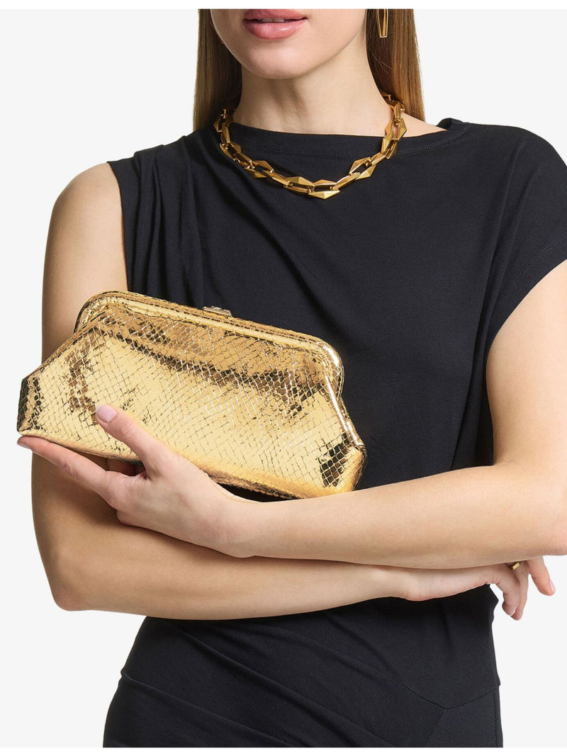 Jimmy Choo Skylar leather clutch with square clasp - British product