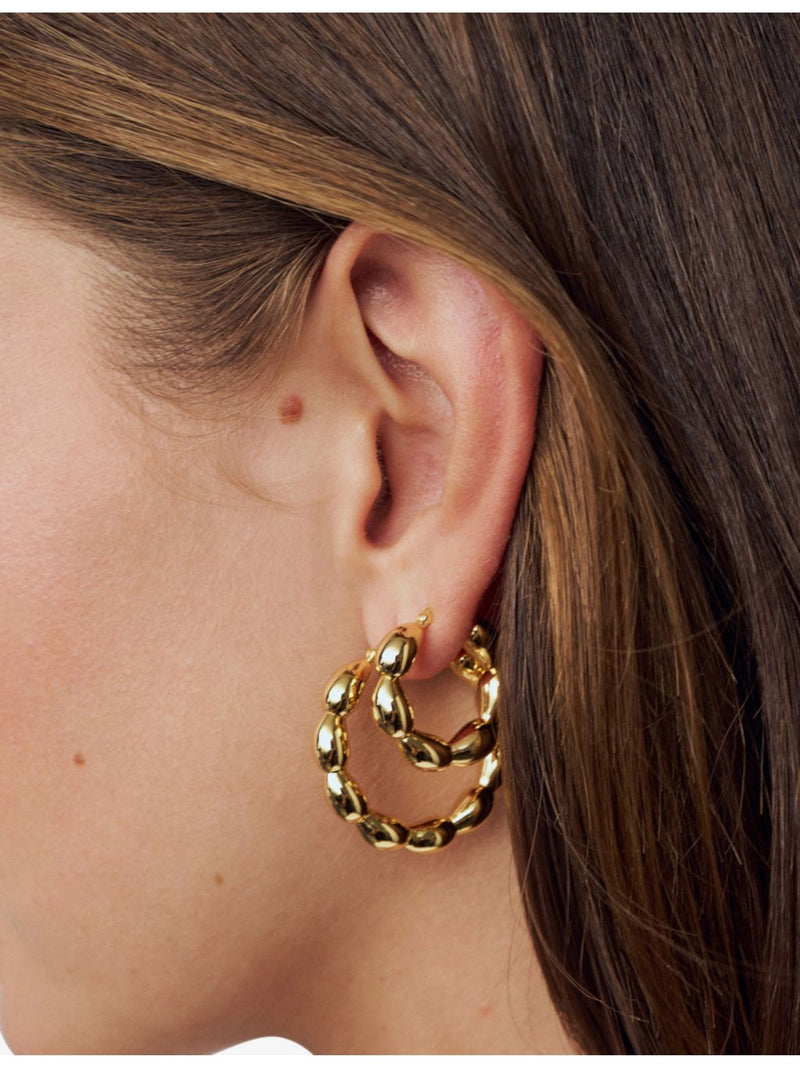 Sif Jakobs gold-plated sterling-silver hoop earrings 26mm, imported from the UK