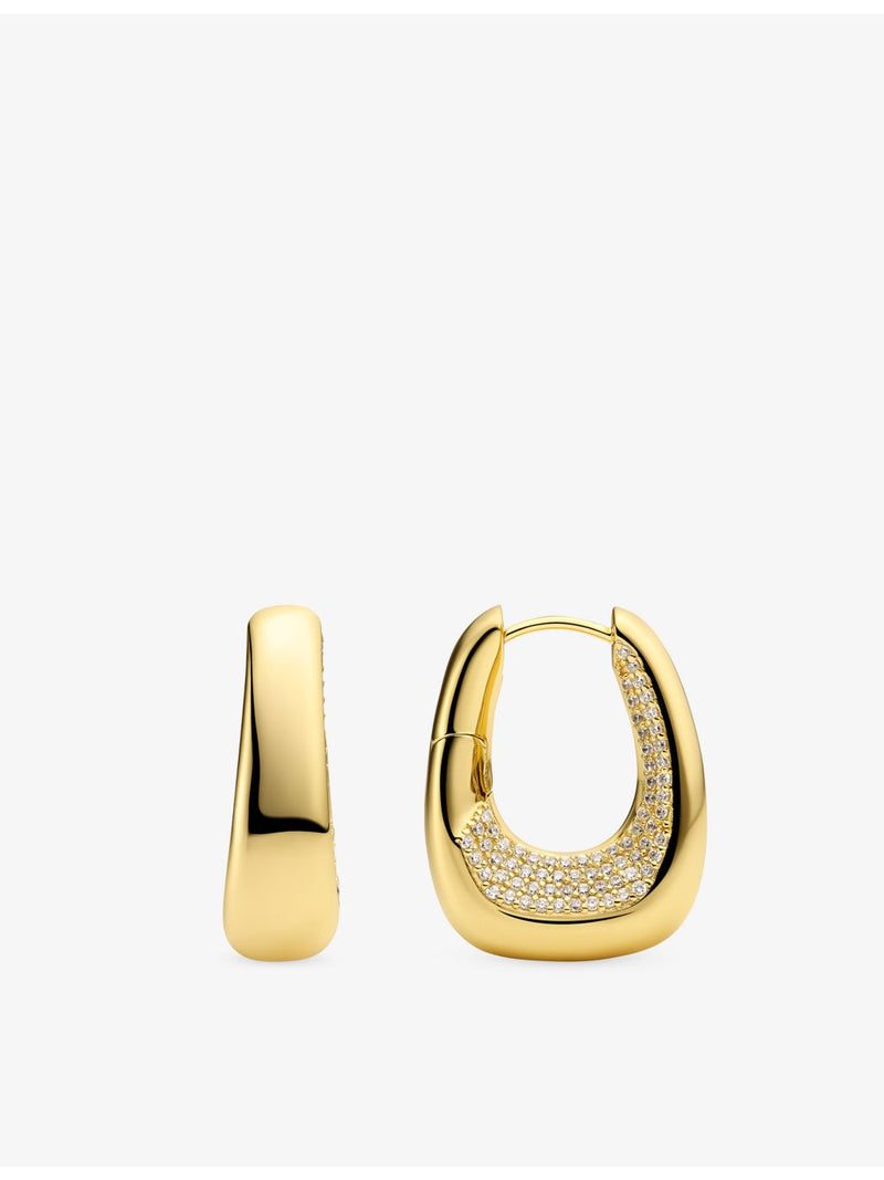 Sif Jakobs gold plated hoop earrings with cubic zirconia 23mm (British brand)