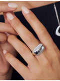 Sif Jakobs rhodium-plated sterling silver cubic zirconia ring (British brand)
