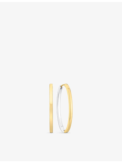 selfridges Sif Jakobs Ellisse Pianura Medio 18ct Yellow Gold and Rhodium-Plated Sterling-Silver Hoop Earrings- Buy online at McGrocer