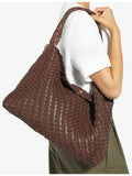 Dune large woven faux-leather shoulder bag - British product