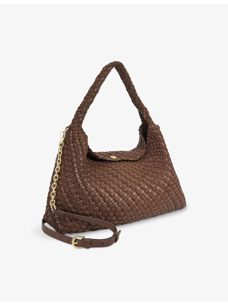 Dune large woven faux-leather shoulder bag - British product